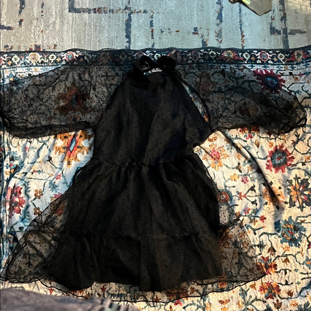 ASOS Black Sheer Backless Dress Size 12 New